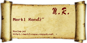 Merkl René névjegykártya